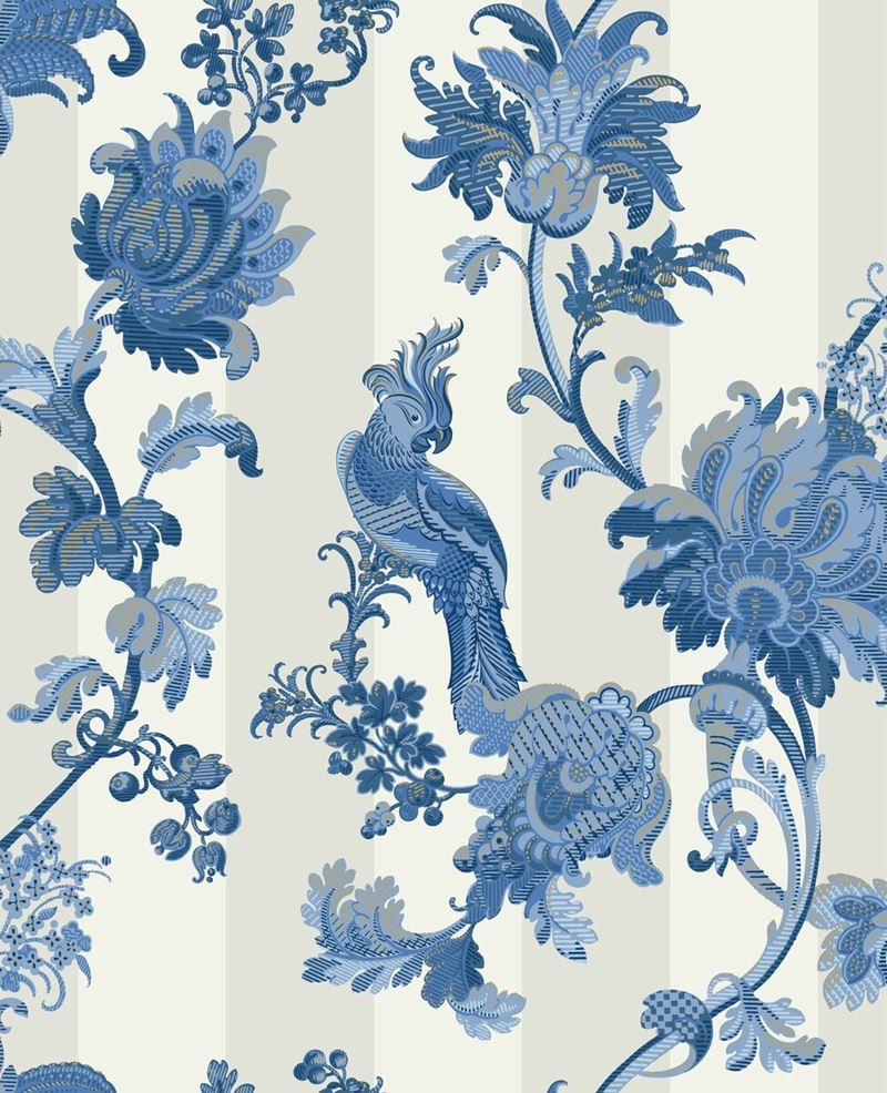 Cole & Son Zerzura China Blue Wallpaper 113/8022 - Premium Floral Design for Living Room & Bedroom Decor