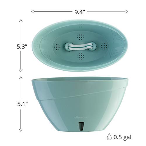 DECOPOTS Self Watering Oval Planter - 13.7