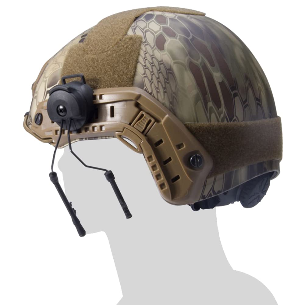 Sgnsvj Helmet Fast Rail Mounts - Universal Headset Rail Adapter & Holder Set for Bike & Motorcycle Helmets - Durable Helmet Suspension Bracket Accessories (Khaki) - Perfect for Cycling, Motorcycling & Outdoor Sports