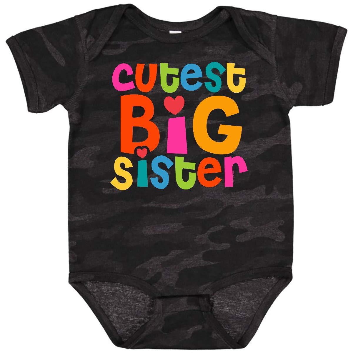 Inktastic Cutest Big Sister Baby Bodysuit - Soft Cotton Infant Onesie for Newborns & Toddlers - Perfect Sibling Announcement & Family Photo Outfit