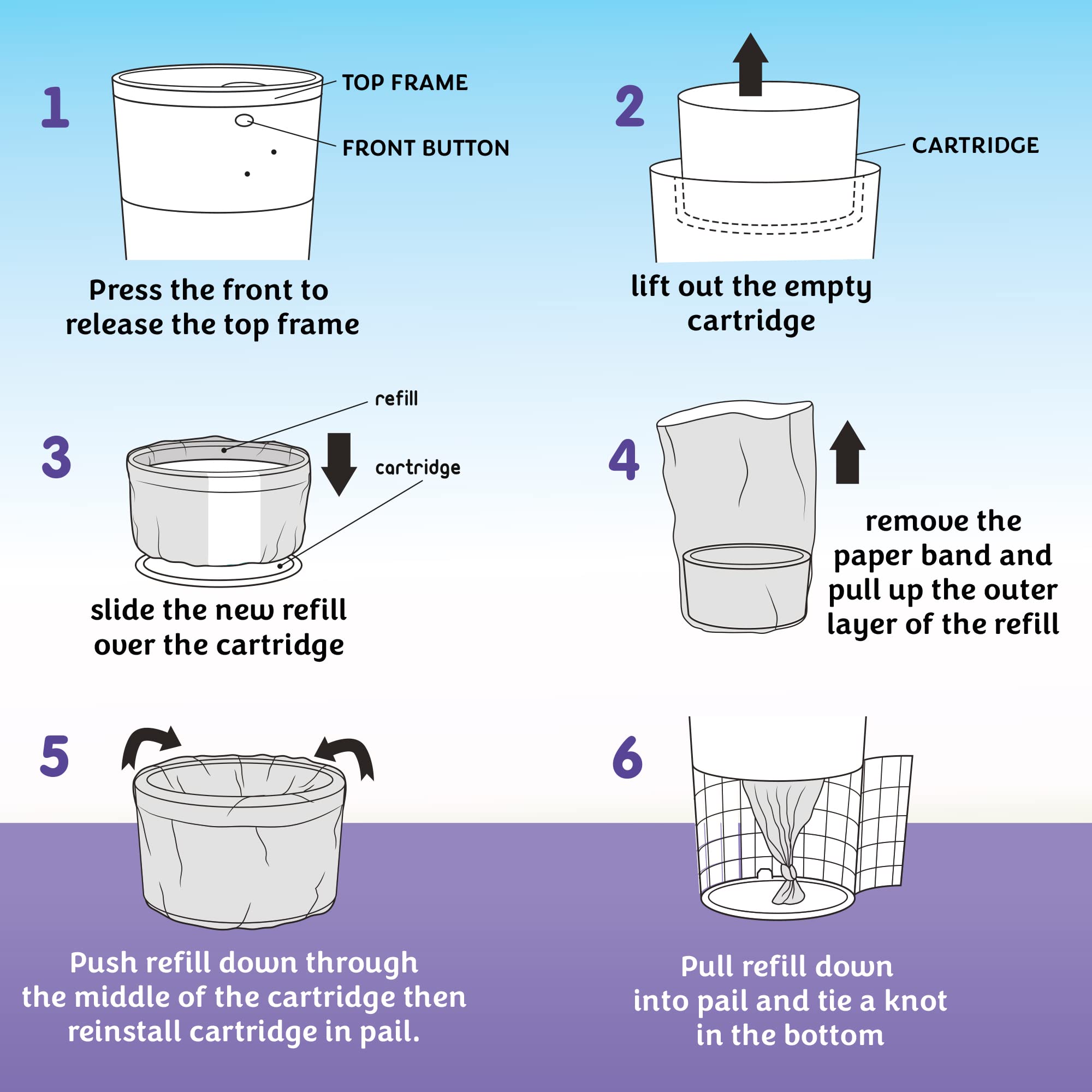 Dekor Classic Diaper Pail Refill Bags - 4 Pack | 1980 Diaper Capacity | Heavy Duty & Scented with Baby Powder | Perfect for Nursery, Daycare & Travel Use