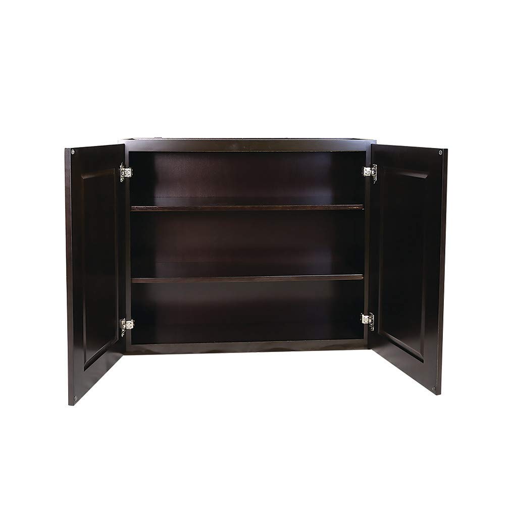 36-Inch Espresso Shaker Wall Cabinet for Kitchen Storage