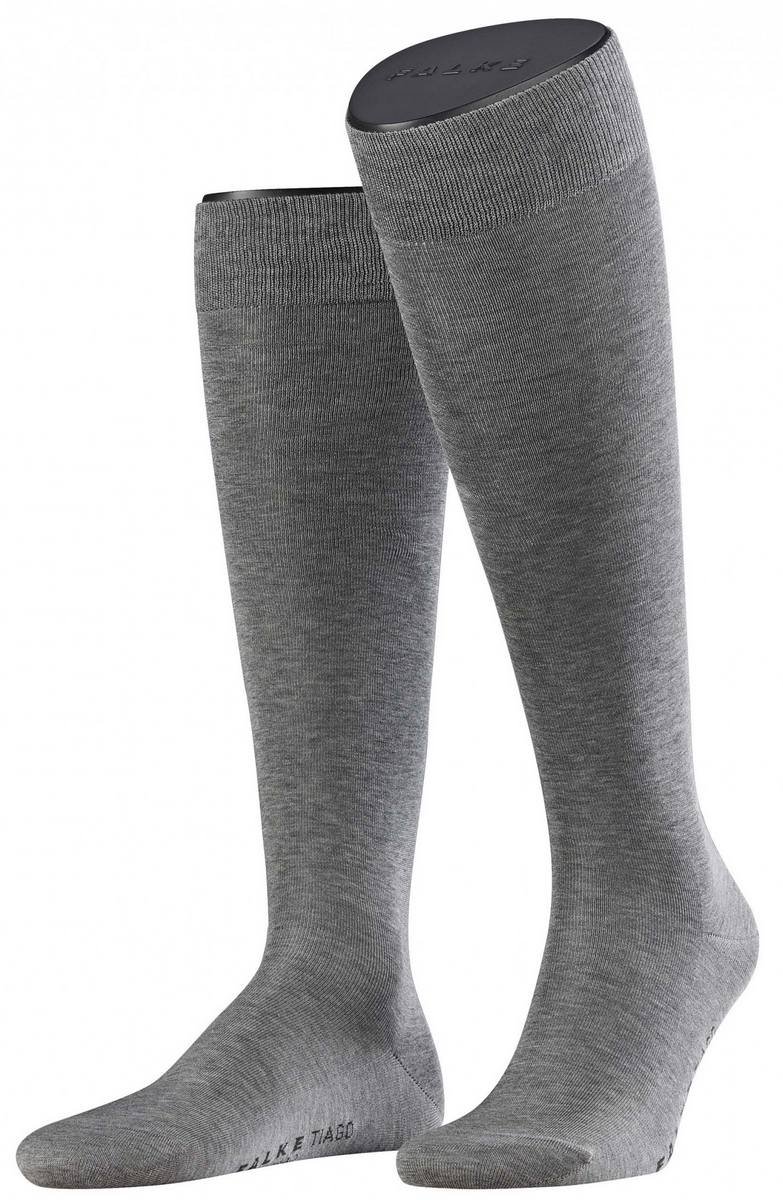 Falke Tiago Men's Knee High Socks - Light Grey Athletic Compression Socks for Running, Hiking & Sports Performance