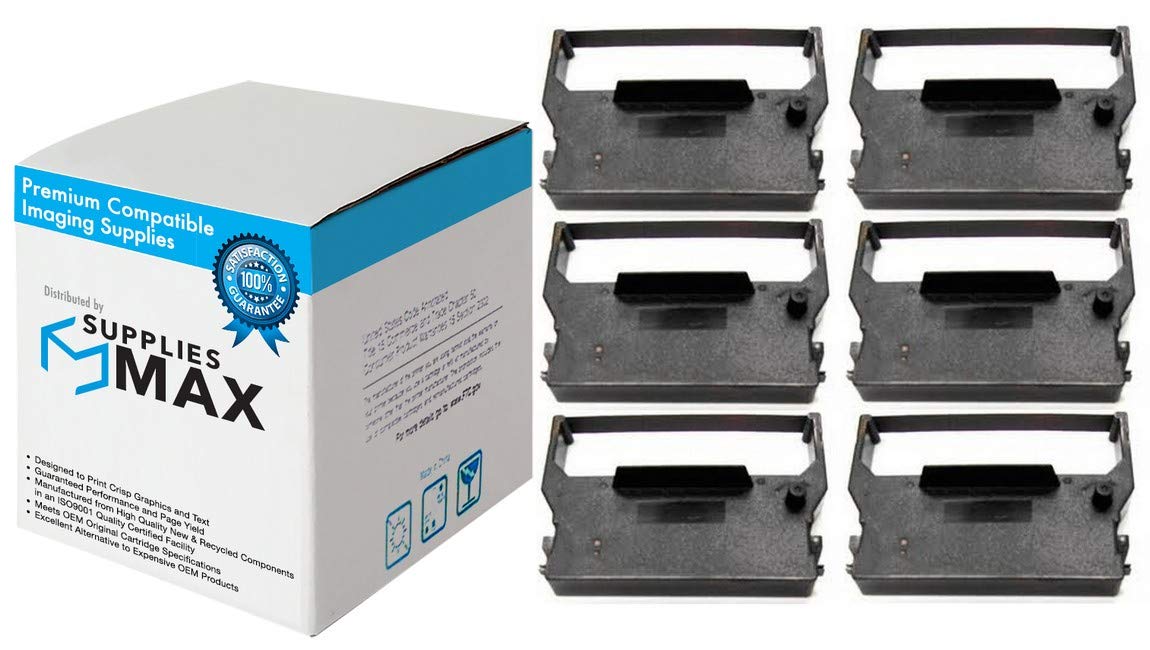 Compatible Replacement Ribbon for POS Printer PRM282P-US (6-Pack) - ERC-03P Alternative - Perfect for Retail, Restaurant & Office Receipt Printing