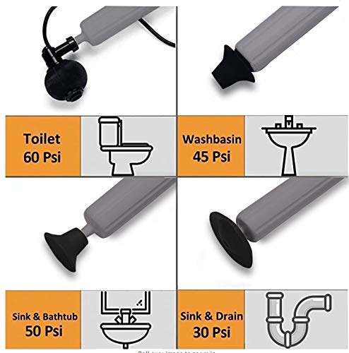 InstaPlunge Electric Plunger System - Powerful Cordless Toilet & Drain Unclogger for Bathroom, Kitchen Sink, Shower - Fast 1-Button Clog Removal (Blue/Grey) | Perfect for Home, Apartment & RV Use