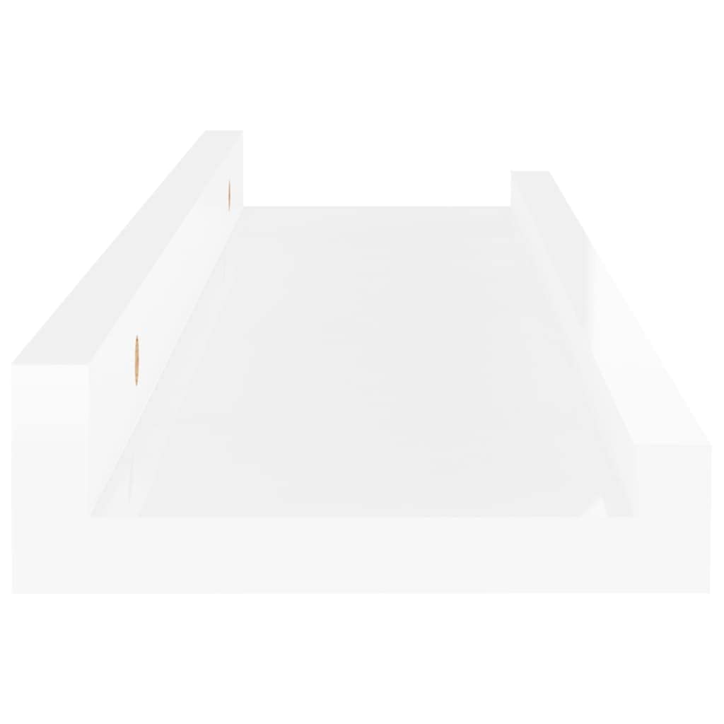 Floating Shelves for Wall - Set of 4 High Gloss White Wood Wall Shelves (15.7