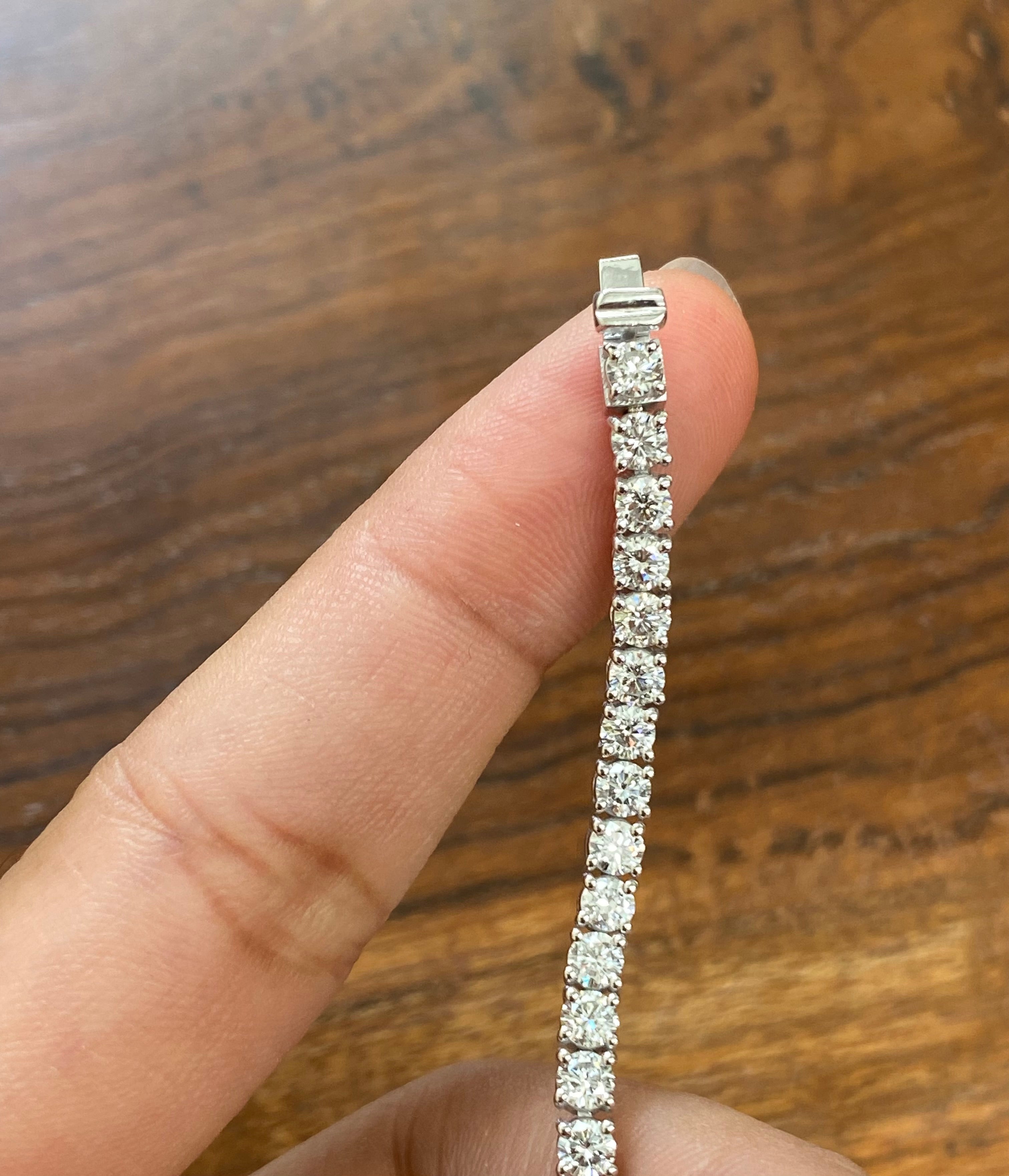 6.40 CT Lab-Created Tennis Bracelet - 7.5 Inches Adjustable Luxury Tennis Chain for Women | Perfect for Weddings, Parties & Everyday Elegance
