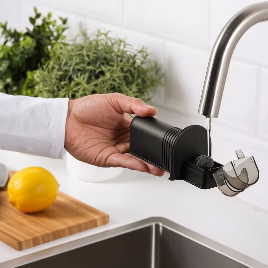 IKEA LATTJO Knife Sharpener - Professional Kitchen Knife Sharpening Tool for Home Chefs (Black) | Perfect for Kitchen, Camping & Outdoor Cooking