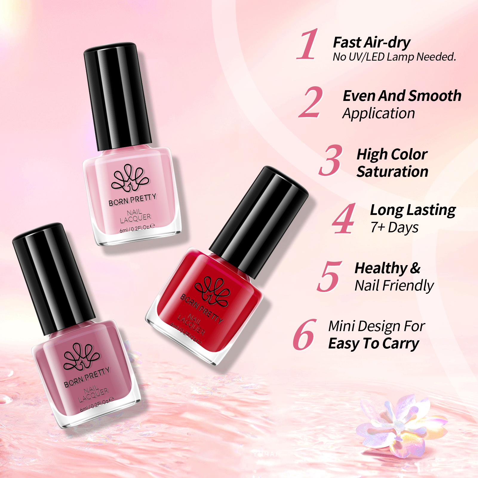 15 Colors Nail Polish Set - Valentine's Day Collection (6ml Each) for DIY Manicure, Home Spa & Gift Giving