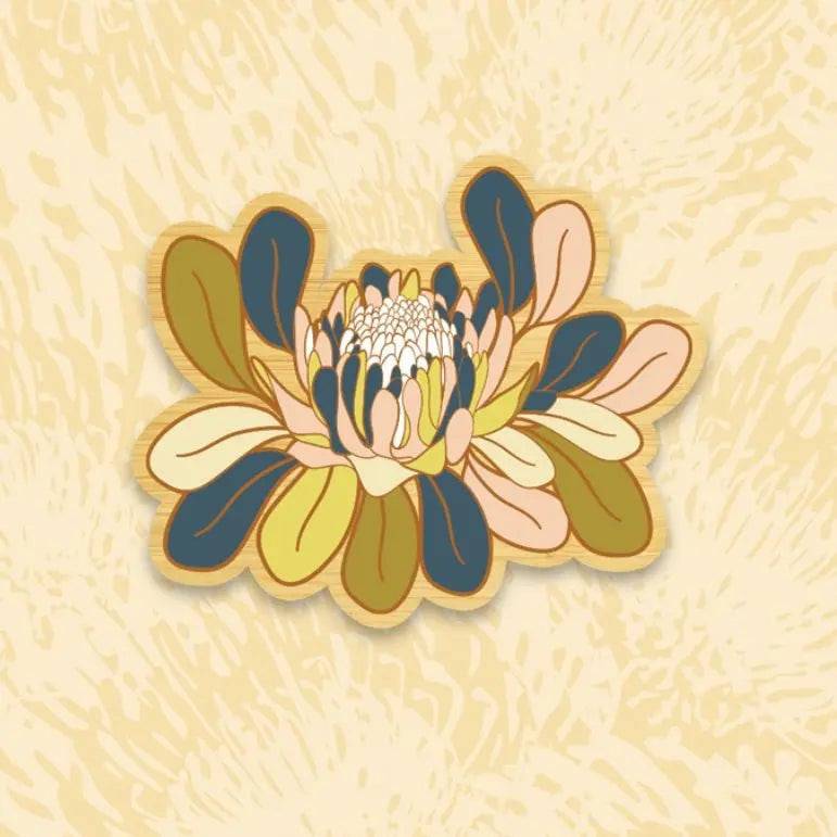 Handmade Protea Flower Australian Wooden Brooch - Unique Floral Pin for Women - Perfect for Weddings, Parties & Fashion Accessories