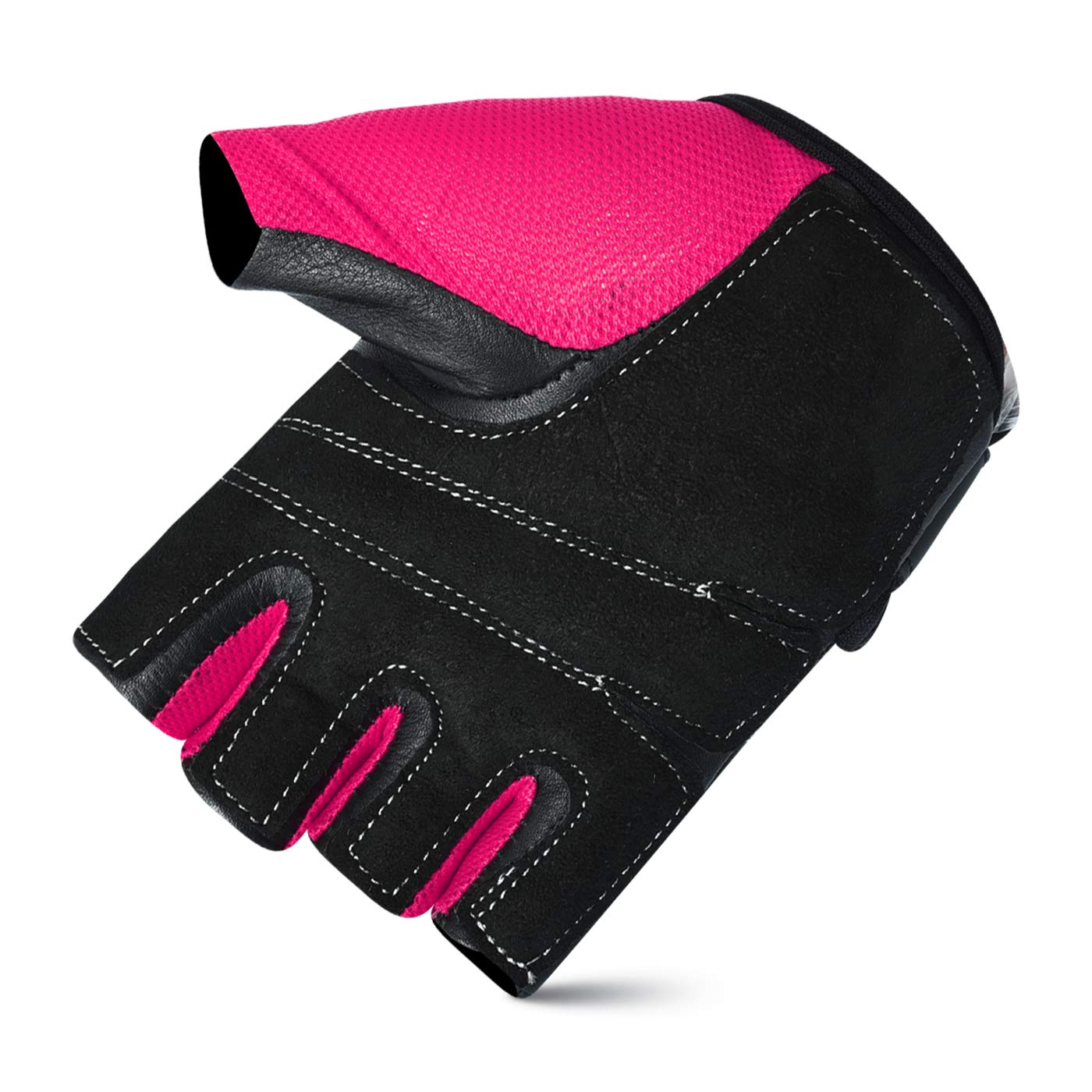 Women's Workout Gloves - Padded Leather Palm, Washable for Gym & Fitness