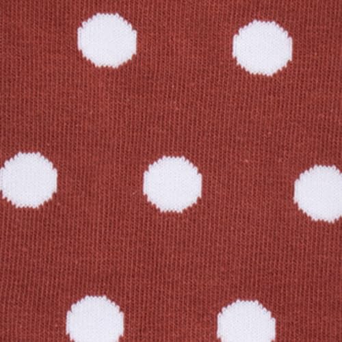 Burnt Orange Socks With White Polka Dots / 8 Pack