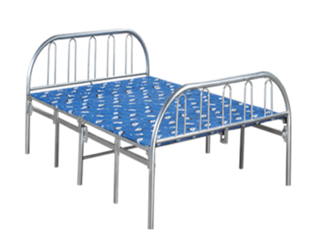 Silver Chrome Folding Metal Twin Size Platform Bed Frame with Headboard - Modern Minimalist Design for Small Spaces, Dorm Rooms & Guest Bedrooms