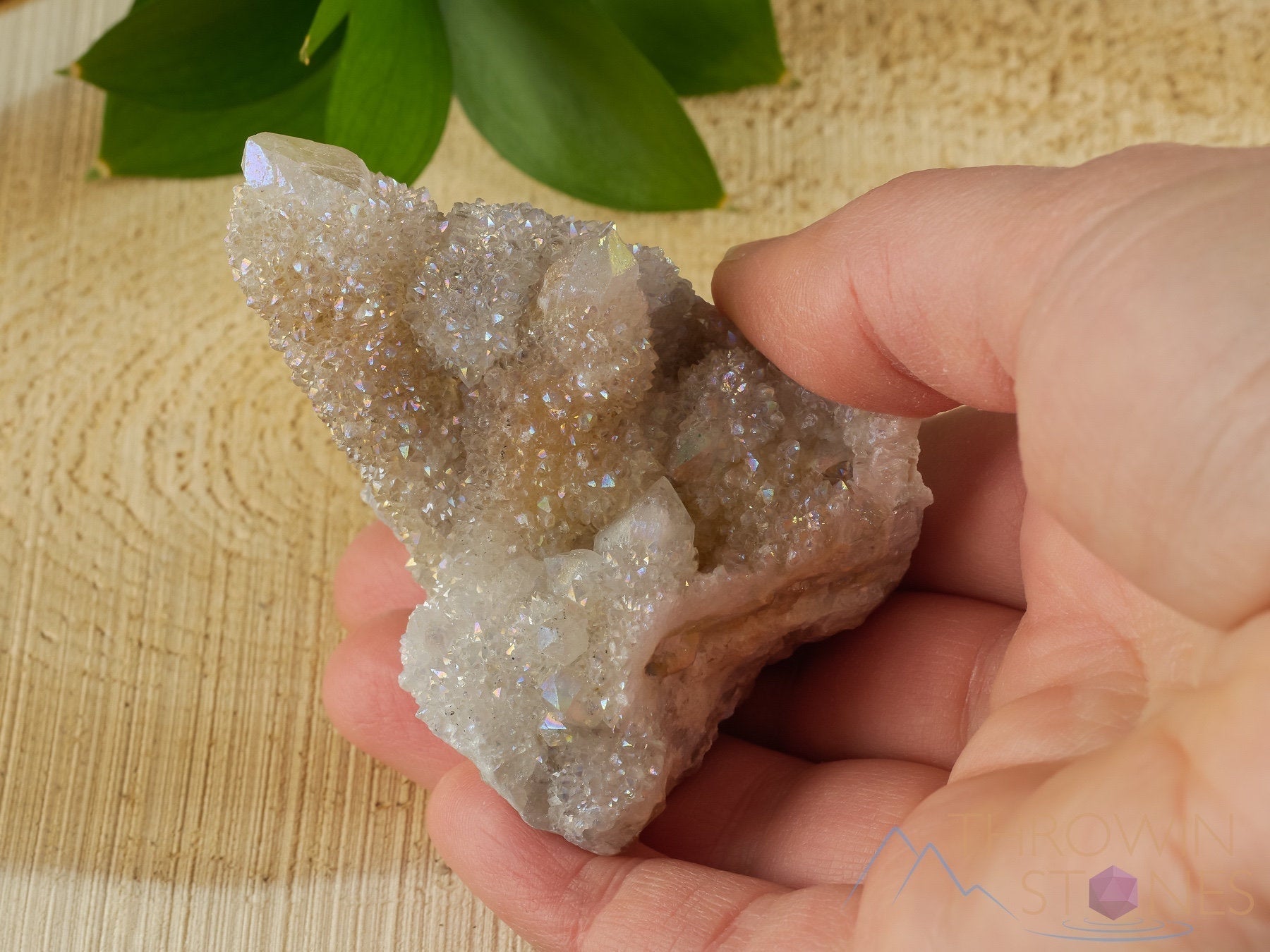 AURA QUARTZ Angel White Rainbow Quartz Crystal Cluster - Natural Spirit Quartz for Healing, Meditation & Energy Work - Metaphysical Crystal Decor (R0443) - Perfect for Home Altar, Yoga Space & Spiritual Gifts