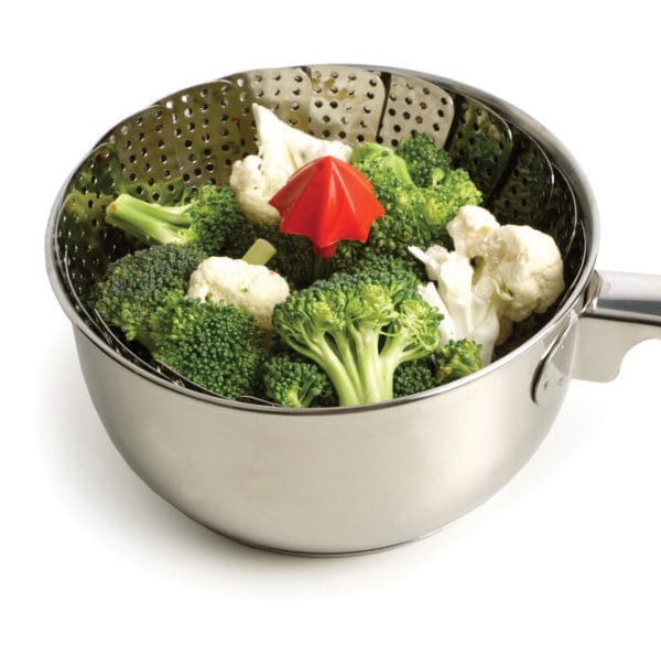 Stainless Steel Vegetable Steamer Basket - Healthy Food Steamer Pot for Cooking Broccoli, Carrots & Vegetables - Perfect for Kitchen, Camping & Healthy Eating Lifestyle