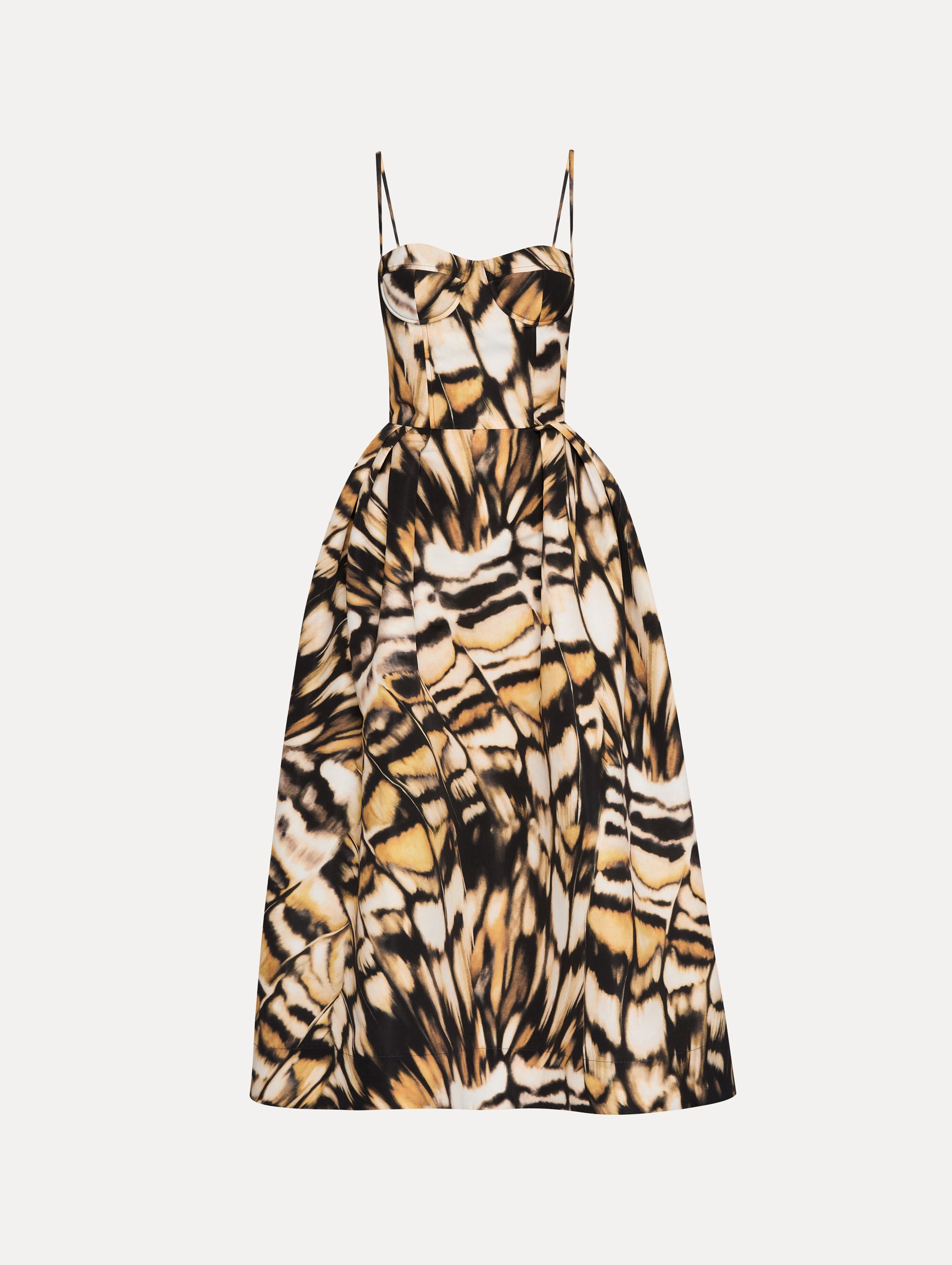 Elegant Abstract Butterfly Print Faille Dress for Women - Perfect for Weddings, Parties & Special Occasions
