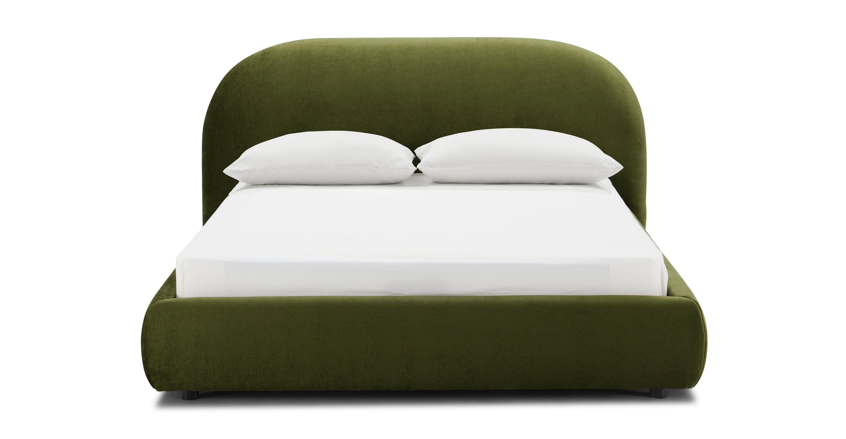 Genoa Queen Size Bed Frame - Modern Platform Bed with Upholstered Headboard, Sturdy Wooden Slats - Perfect for Master Bedroom, Guest Room, or Apartment