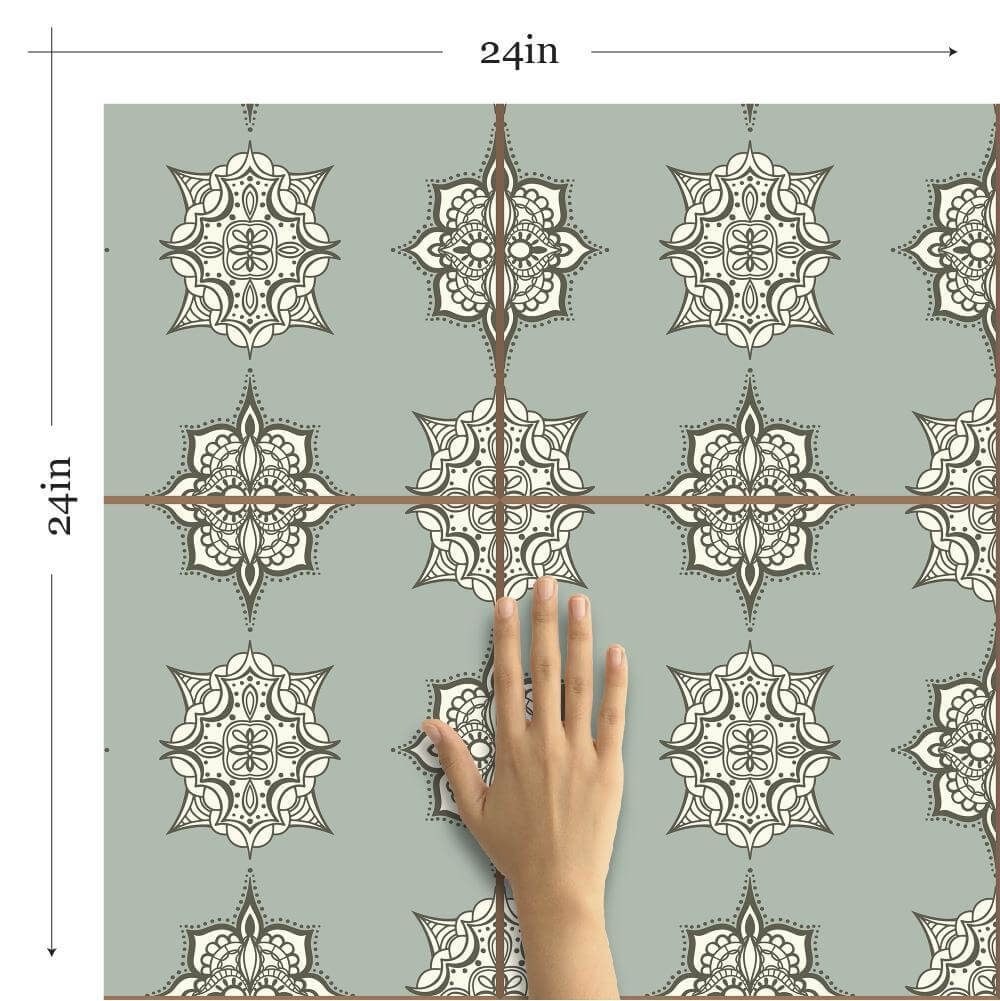 Grey and White Damask Peel and Stick Removable Wallpaper - Self-Adhesive Tile Pattern Wallpaper for Bedroom, Bathroom, Kitchen Backsplash and Home Decor