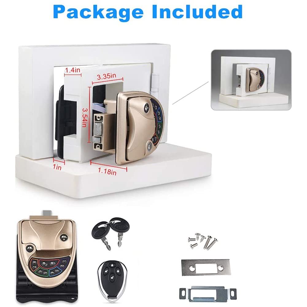 RV Keyless Entry Door Lock with Backlit Keypad - Smart Handle Latch & Deadbolt Security System - 20M Remote Control - Durable Zinc Alloy Construction (Gold) - Perfect for Camper Trailers, Motorhomes & Travel Trailers