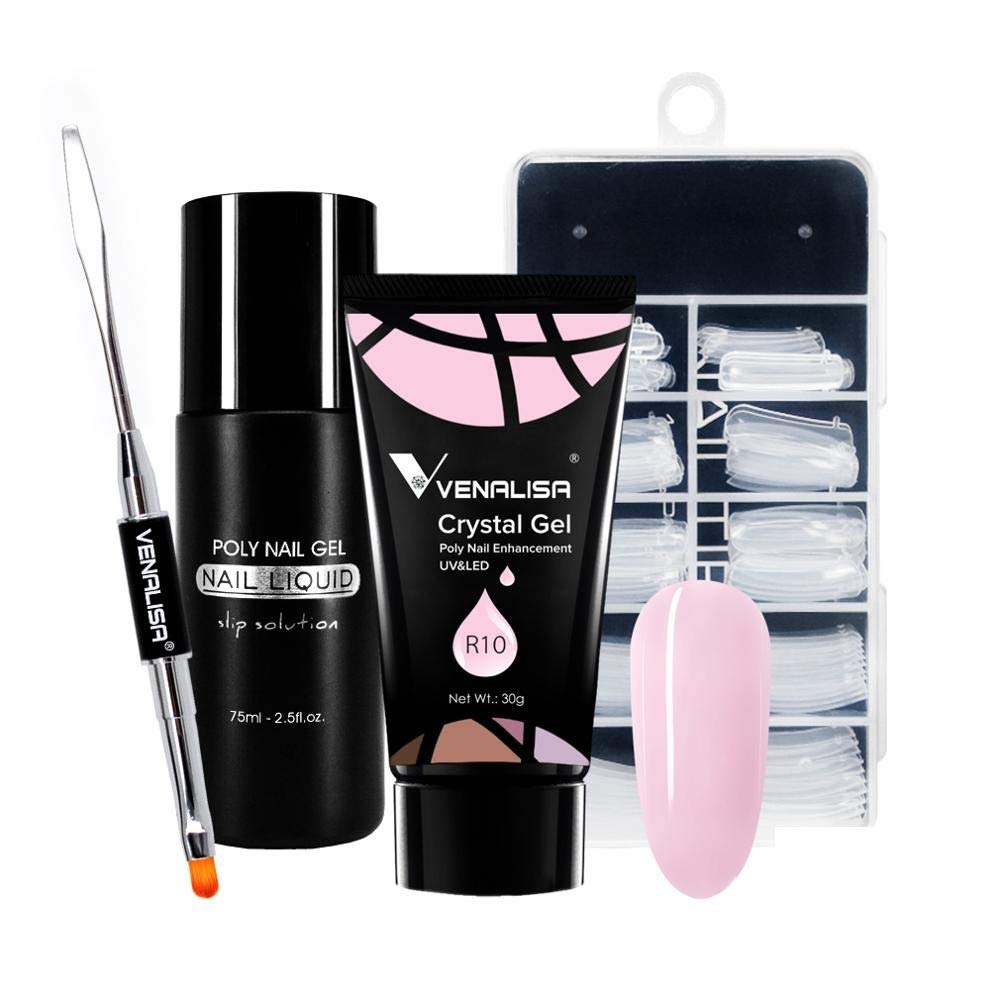 VENALISA R10 30ml Poly Extension Gel - Professional Nail Builder Gel for Strong Nail Enhancements & Extensions | Includes Slip Solution, Mold & Application Tools | Perfect for Salon & DIY Nail Art