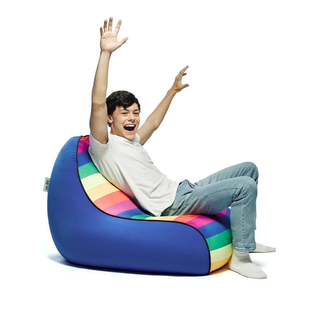 Yogibo Zoola Lounger Pride Edition - Comfortable Outdoor Bean Bag Chair for Single Seat, LGBTQ+ Pride Furniture with Vibrant Colors | Perfect for Gay Pride Events, Lesbian Pride Decorations, and Cozy Outdoor Lounging