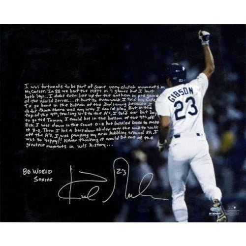 LA Dodgers Kirk Gibson Autographed 1988 World Series Home Run 16x20 Photo - Steiner Certified - Perfect for Baseball Memorabilia Collections & Sports Fan Gifts