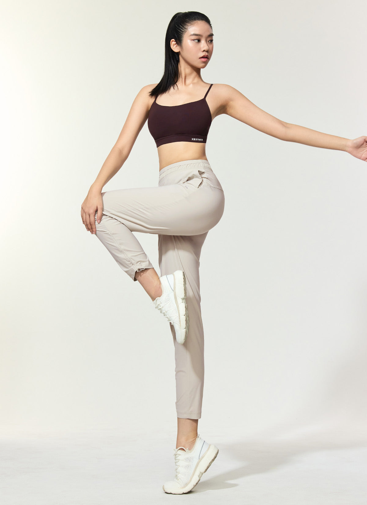 Cooling Tricot Shirring Jogger Pants for Women - Breathable Stretchy Lounge Pants for Yoga, Running & Summer Comfort
