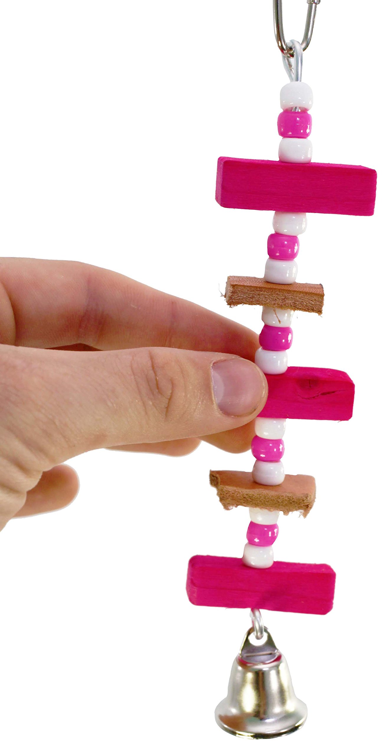 Bonka Bird Toys 1076 Mini Block Bird Toy - Handmade in USA for Parrots, Conures, Cockatiels, Lovebirds & Parakeets - Durable Cage Accessory for Play & Mental Stimulation