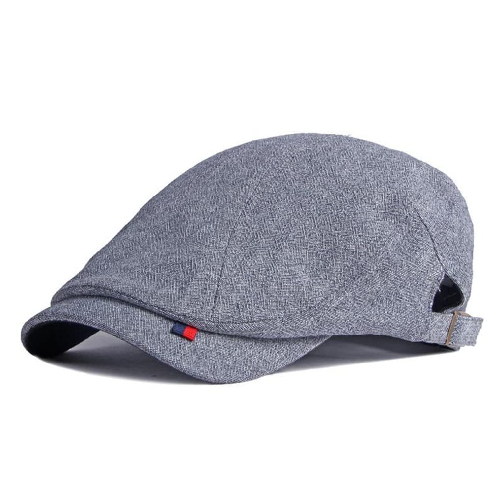 TJLSS Newsboy Cap - Cotton Beret Hat for Men & Women - Solid Color Flat Peaked Painter Cap (Gray, 55-60cm) - Vintage Style Hat for Casual Wear, Outdoor Activities & Fashion Accessories