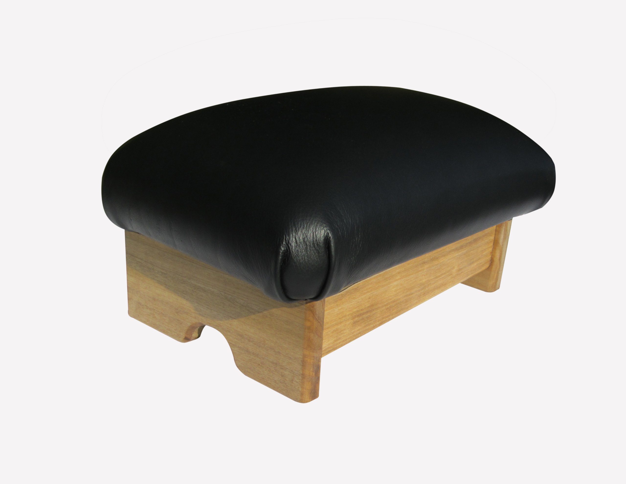 Premium Padded Foot Stool - Genuine Licorice Leather, Handcrafted in USA, 7