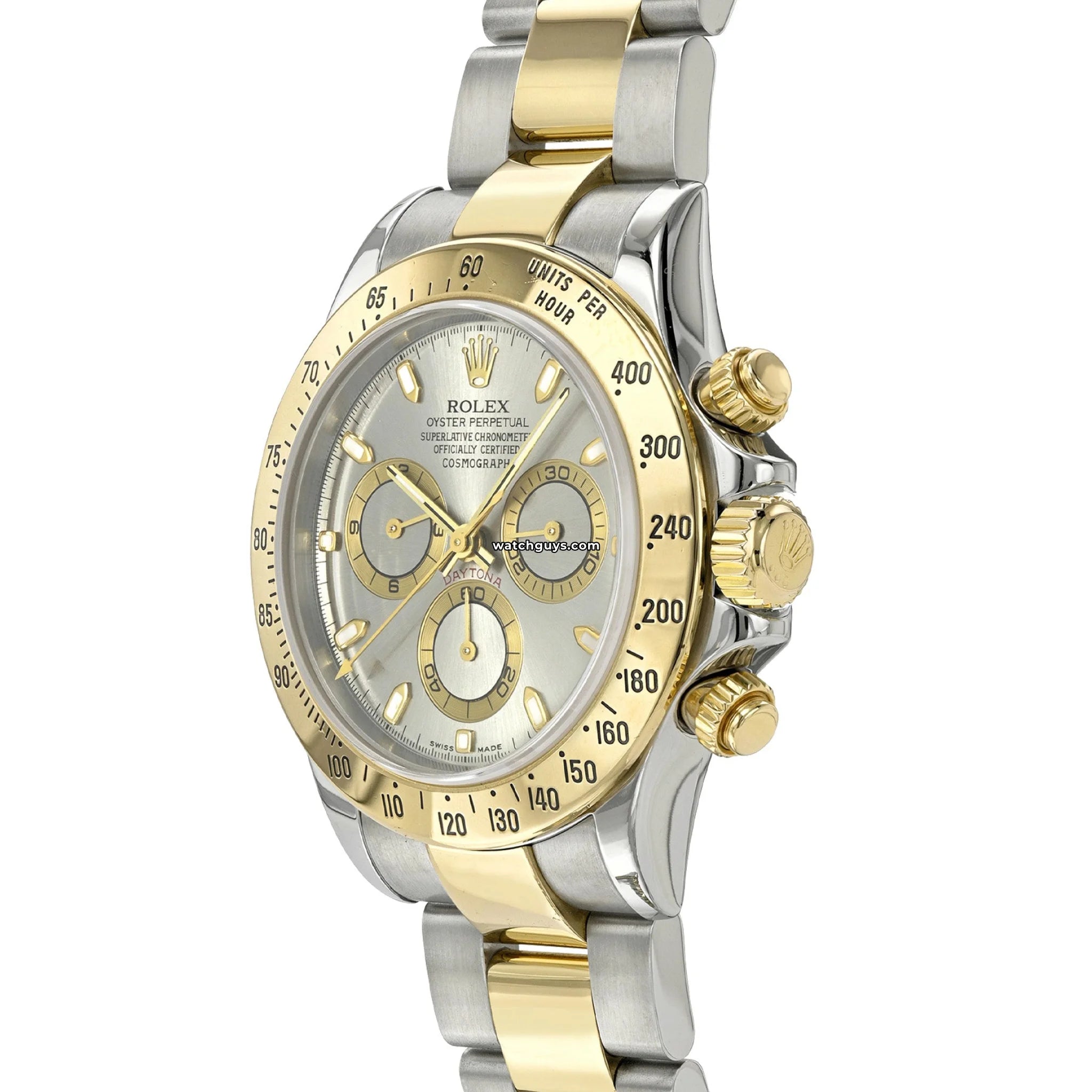 Authentic Rolex Daytona 116523 Men's Watch - Silver Dial, Stainless Steel & Gold - Luxury Chronograph for Business, Gifting & Special Occasions
