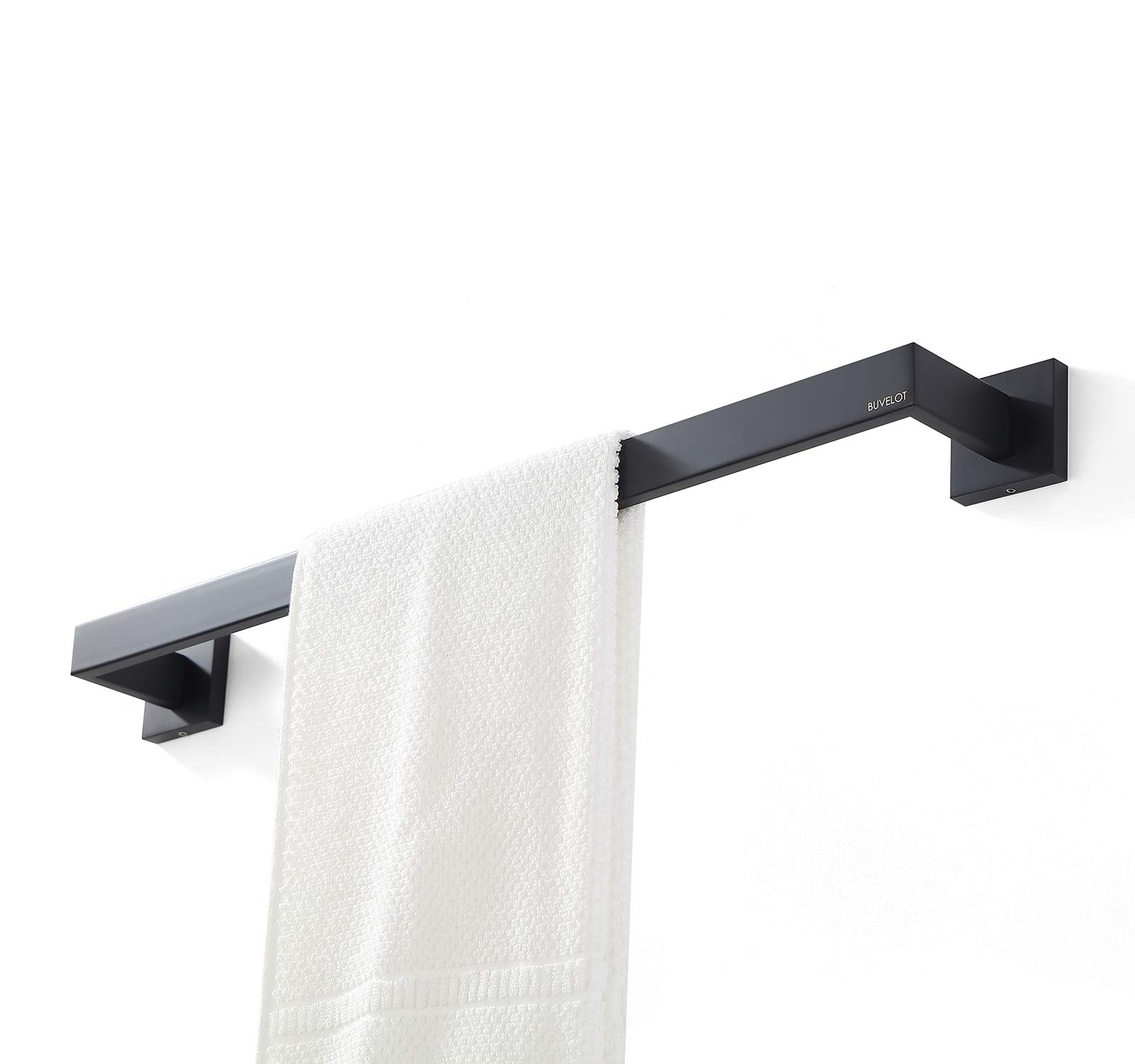 5-Piece Matte Black Bathroom Hardware Set - Towel Bar, Robe Hook, Toilet Paper Holder - Modern Wall-Mounted Bathroom Accessories for Home & Hotel Use