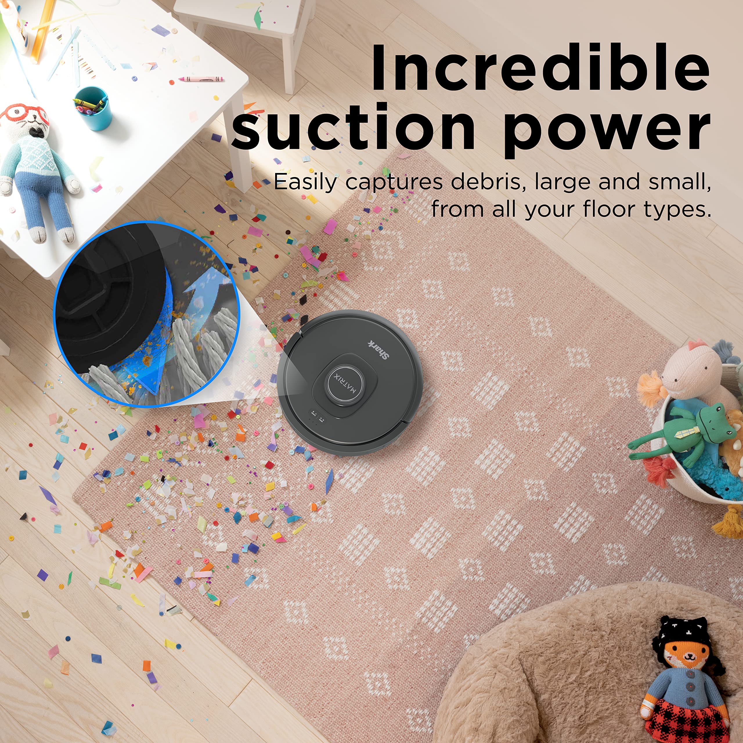 Shark R-RV2310 Matrix Robot Vacuum - Self-Cleaning Brushroll, Smart Mapping for Carpets & Hard Floors (Renewed) | Perfect for Pet Hair, Daily Cleaning & Large Homes