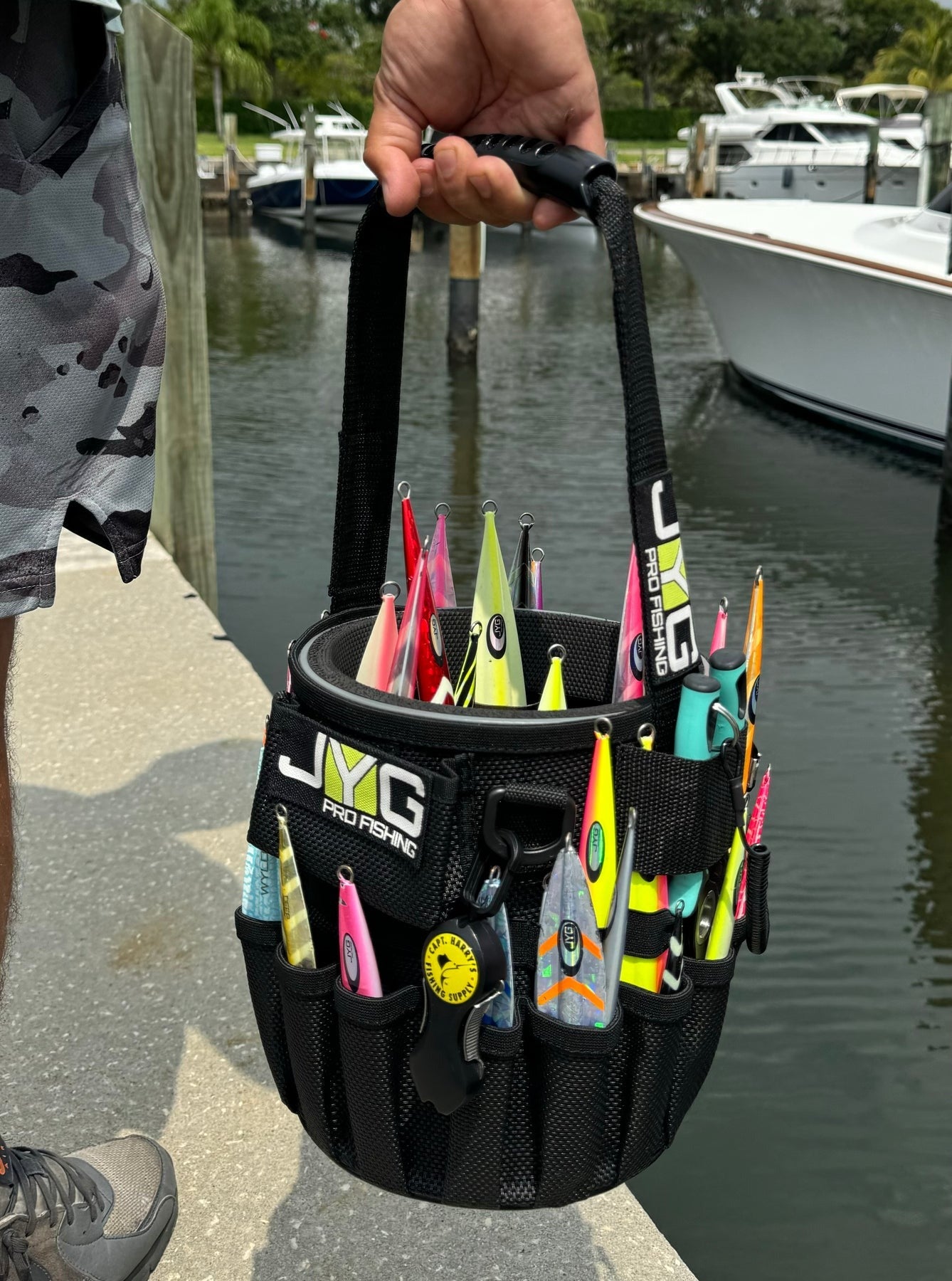 JYG Pro Jigging Bucket - Premium Fishing Bait Bucket for Saltwater & Freshwater - Durable Leak-Proof Design for Crabs, Shrimp & Live Bait - Ideal for Kayak Fishing, Boat Fishing & Shore Angling
