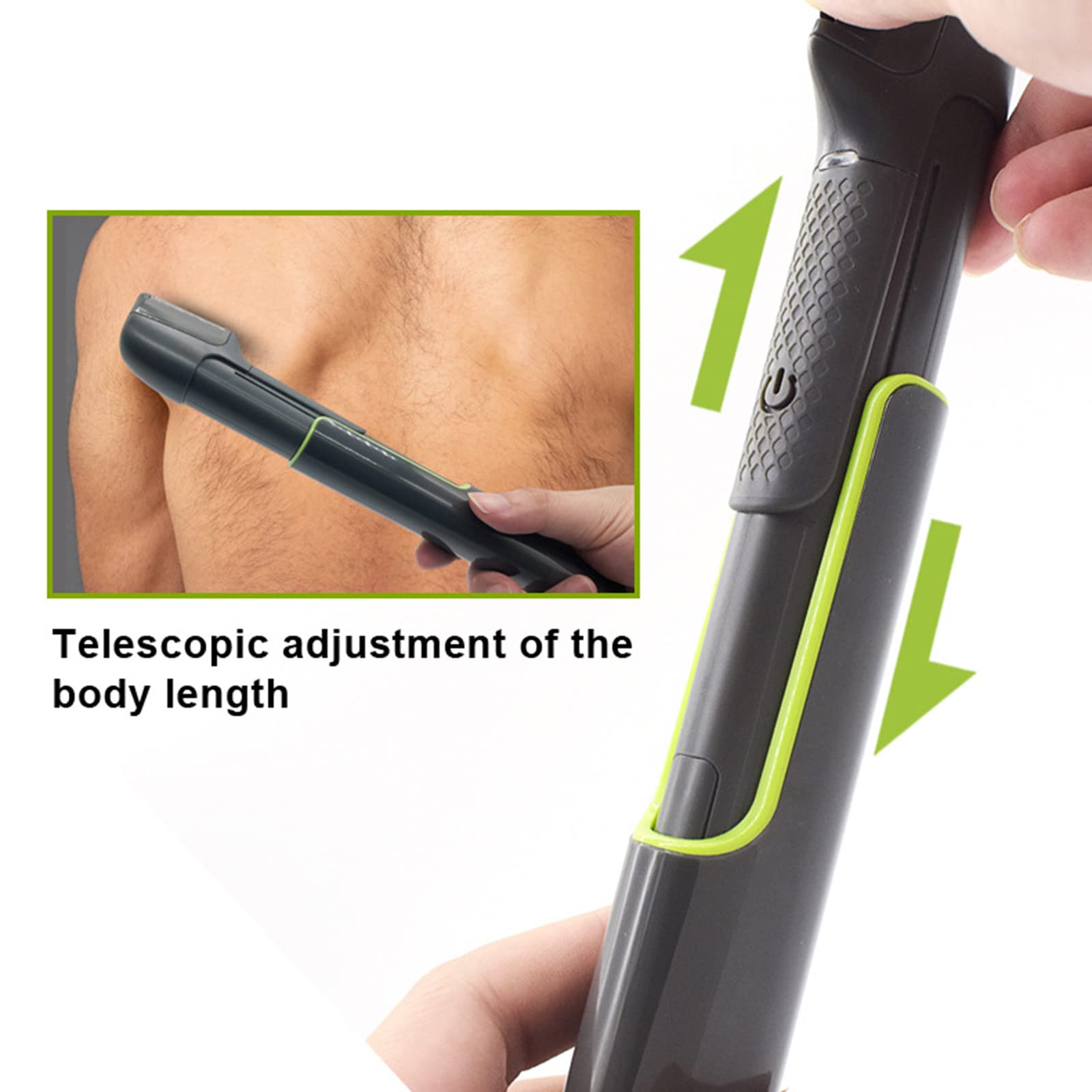 Rechargeable Body & Head Hair Trimmer for Men - Wet/Dry Electric Shaver with 6 Adjustable Lengths, 5 Attachments & Travel Case - Gentle Skin Shaving for Body Grooming, Beard Trimming & Personal Care