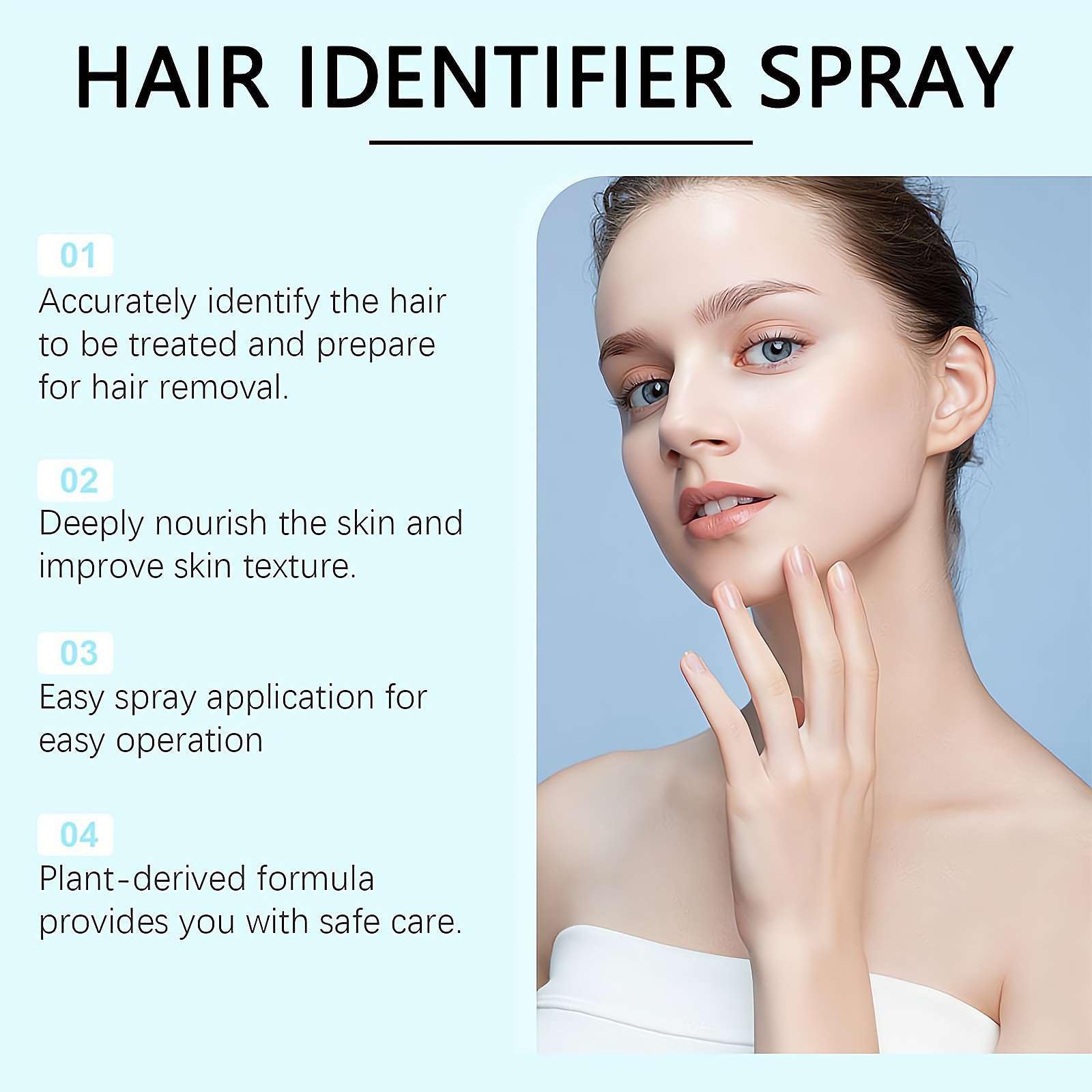 Best Hair Identifier Spray for Face Shaving & Dermaplaning - Moisturizing Facial Hair Removal Powder Spray for Women | Pre-Shave Prep & Post-Shave Skincare for Smooth Results