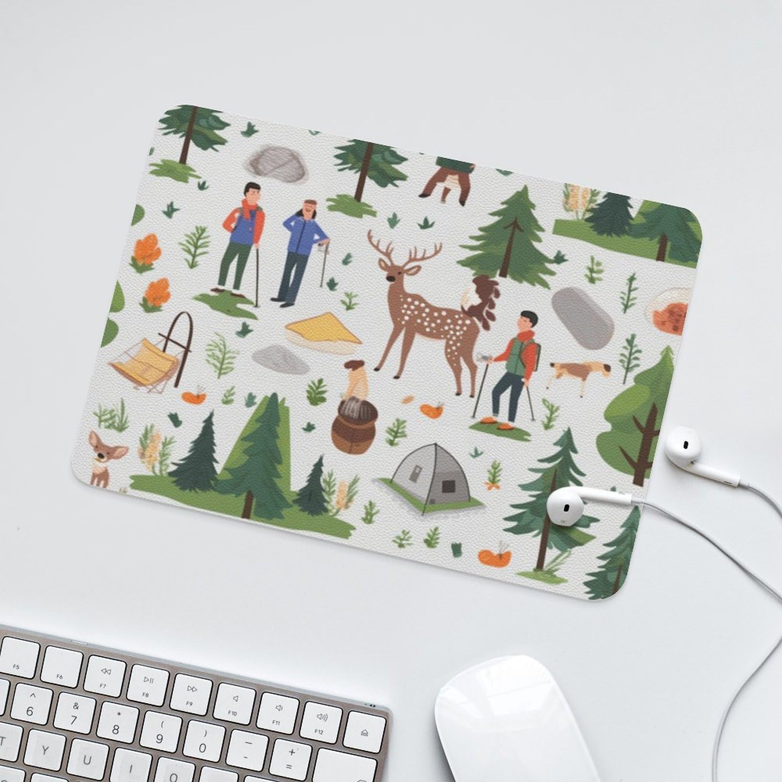 Premium Leather Mouse Pad for Camping & Hiking - Non-Slip 8x10 Inch Computer Mousepad for Backpackers & Outdoor Enthusiasts - Perfect for Travel, Office & Home Workspace