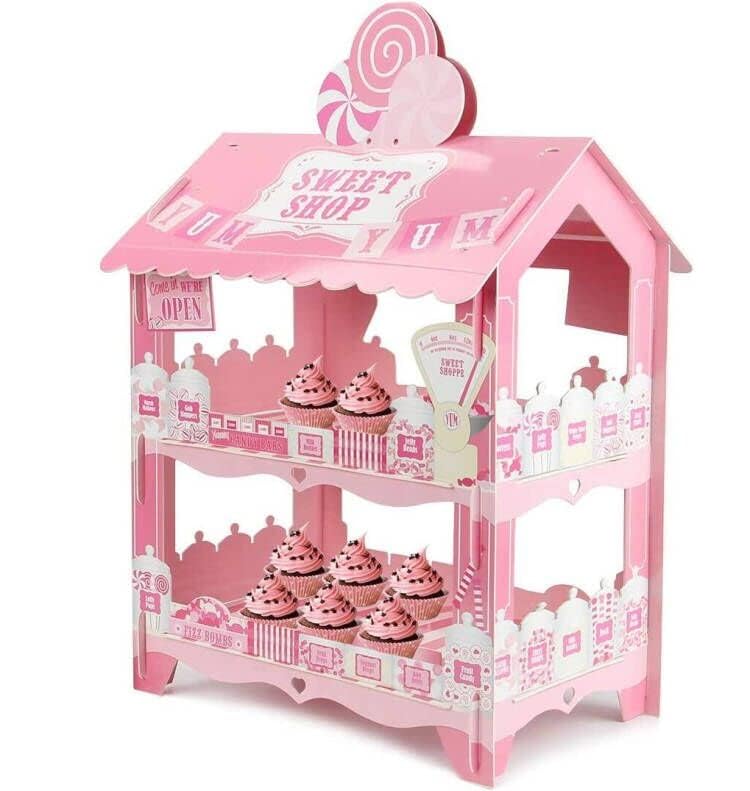 3-Tier Cupcake Stand for Parties - Elegant Cake Holder for Desserts, Ice Cream & Street Van Theme Decor - Perfect for Birthday, Wedding & Baby Shower Decorations