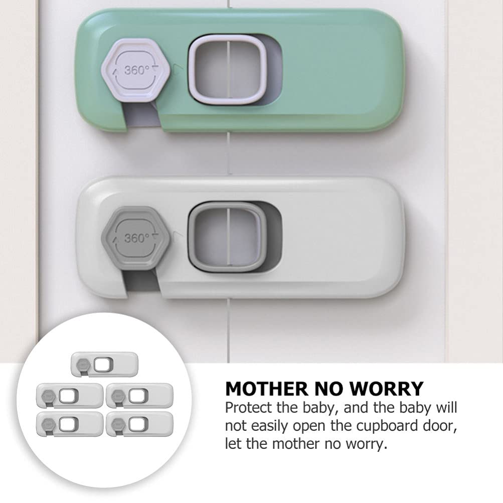 5-Pack Child Safety Locks - Baby Proof Cabinet & Drawer Latches, Window & Door Security Locks for Toddlers - Home Childproofing Essentials for Kitchen, Bathroom & Nursery Safety