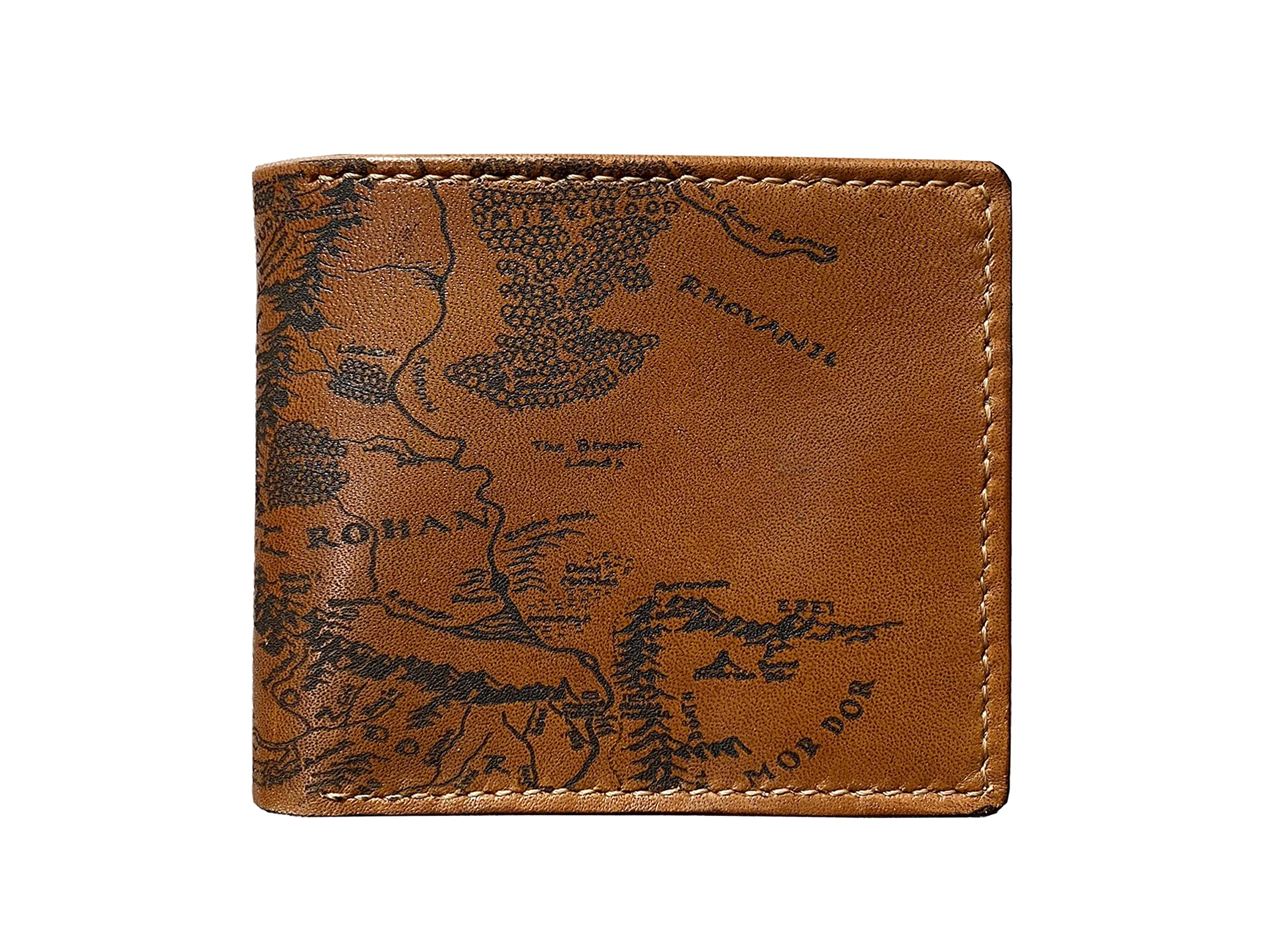 Vintage Mayan Corner Leather Wallet with Ancient Map Design - Bifold Middle Earth Map Wallet for Men, Unique Art Gift for Dad, Husband, Boyfriend - Perfect for Travel, Adventure Enthusiasts & History Lovers