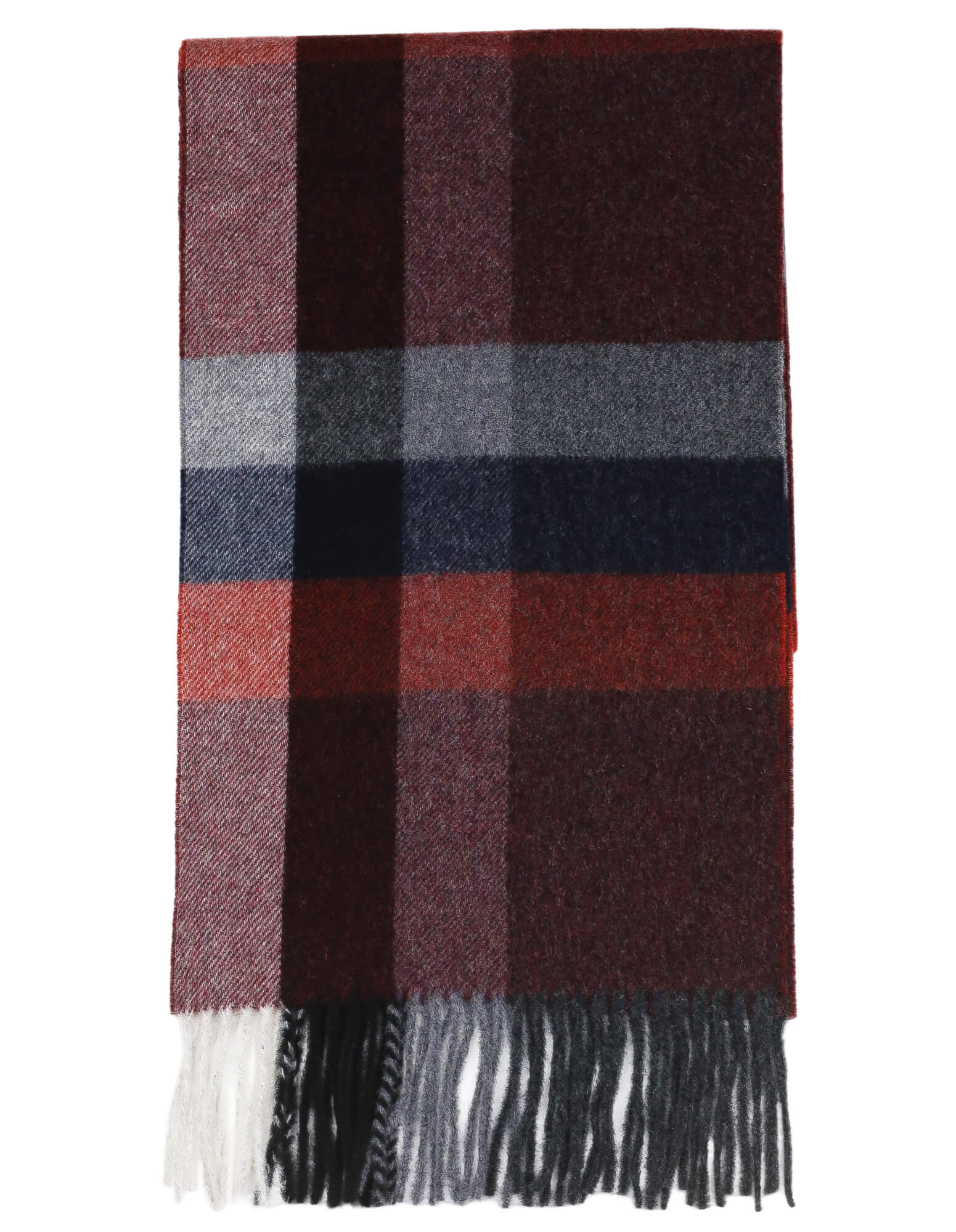 DÉCLIC Cervino Check Scarf for Women - Soft Plaid Winter Scarf in Burgundy - Perfect for Cold Weather, Office, and Outdoor Activities