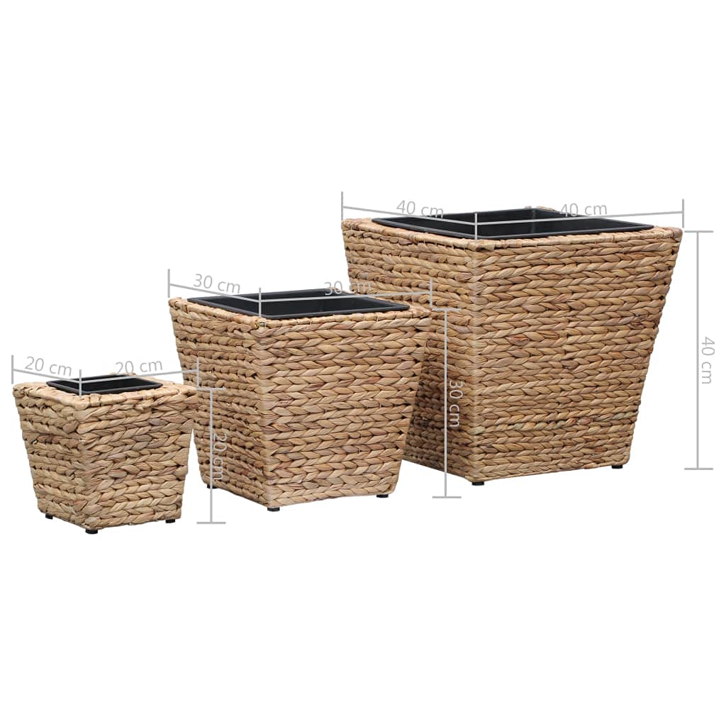 3-Piece Water Hyacinth Garden Raised Beds & Flower Pots - Durable Outdoor Garden Supplies for Planting Vegetables, Herbs & Flowers (Perfect for Patio, Balcony & Backyard Gardening) - Fast Shipping