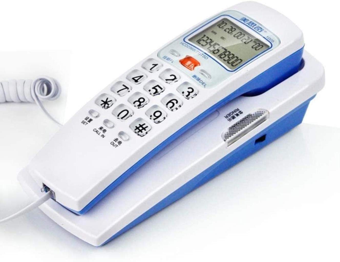 Mini Wall-Mounted Landline Telephone for Home, Office & Hotel - Compact Fixed Phone with Bedside Mounting (Color Options) - Perfect for Small Spaces, Reception Desks & Nightstand Use