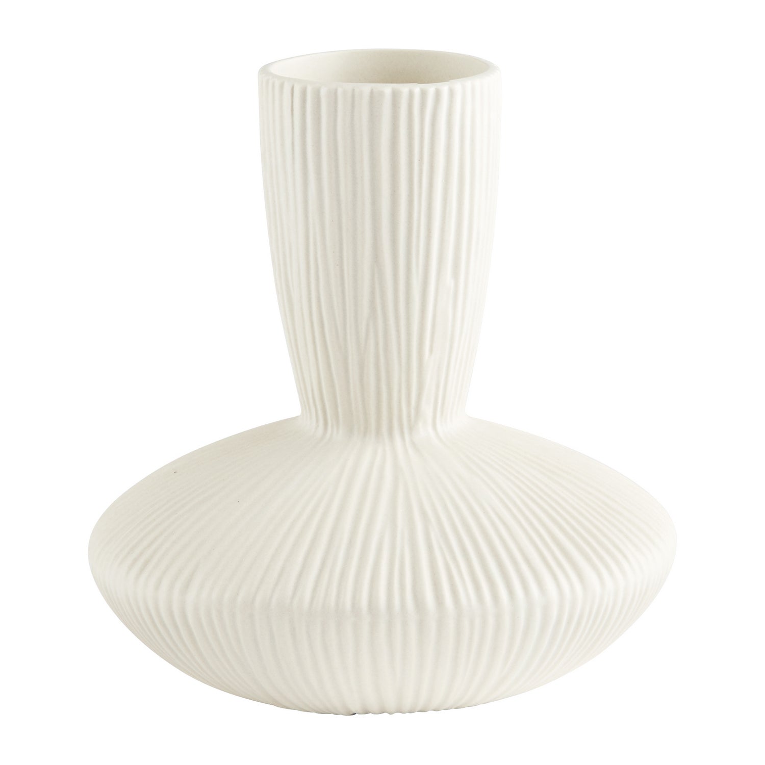 Cyan Design 11210 Echo Vase - Small White Ceramic Vase for Home Decor, Wedding Centerpiece & Floral Arrangements