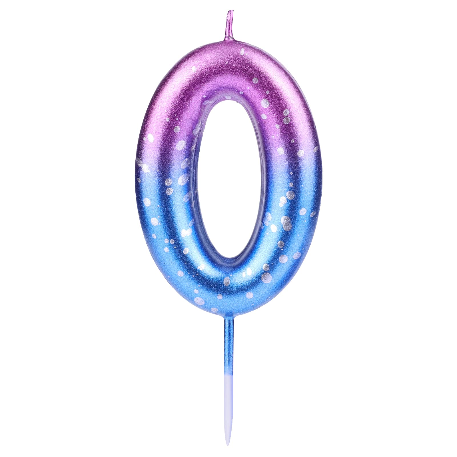 LUTER Gradient Birthday Candles - Purple Blue Glitter Cake Decor for Parties & Weddings