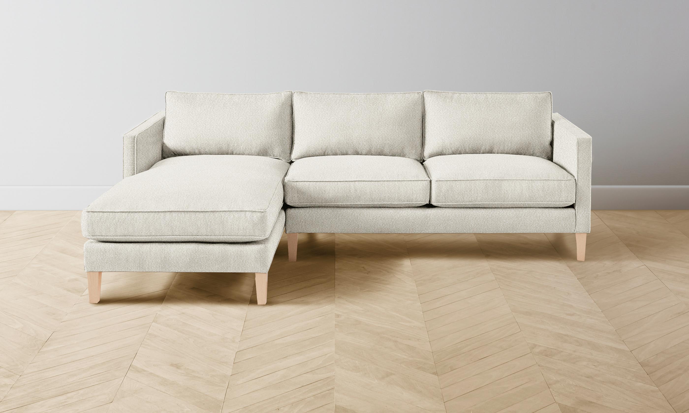 Premium Crosby Sectional Sofa - Italian Bouclé Fabric in White | Modern Living Room Furniture for Cozy Home & Stylish Entertaining