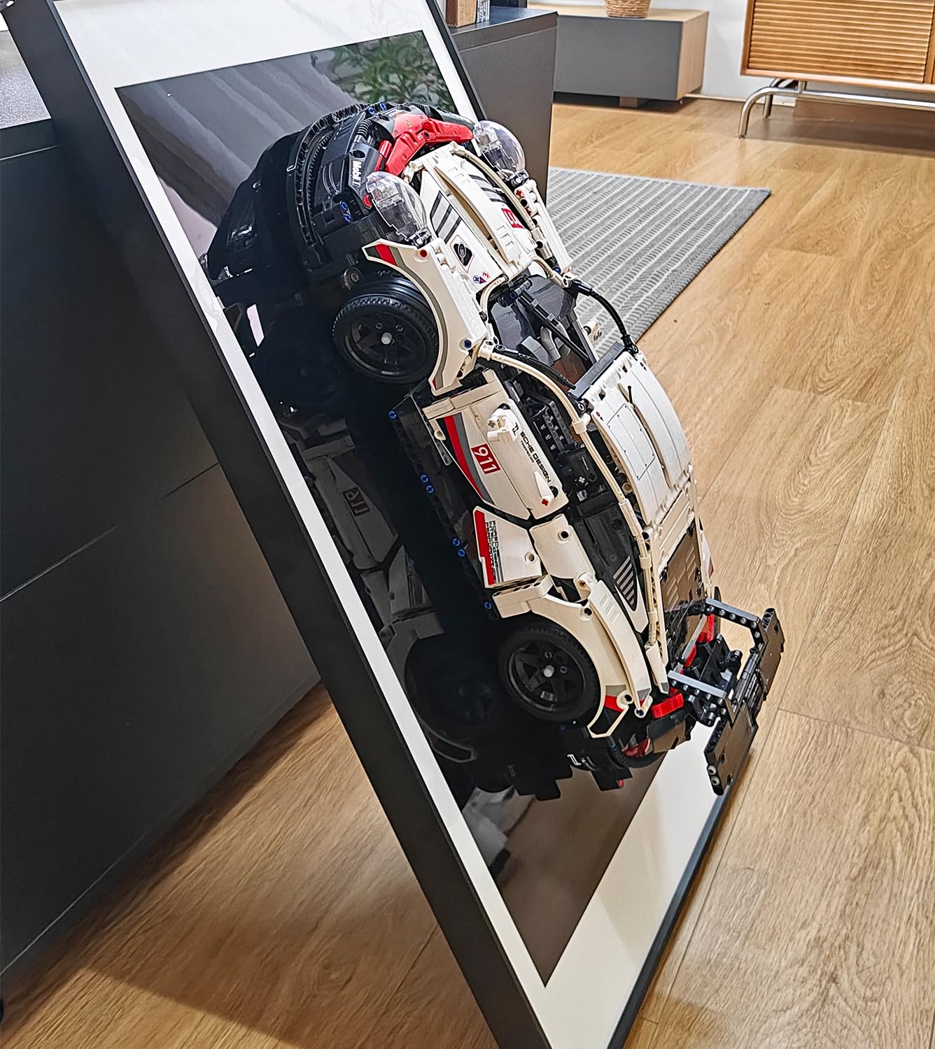 WETCEAOM Lego Technic Porsche 911 RSR 42096 Display Frame - 75x45cm Wall Mounted Showcase for Lego Enthusiasts | Perfect for Home Office Decor, Man Cave Display & Collector's Showcase