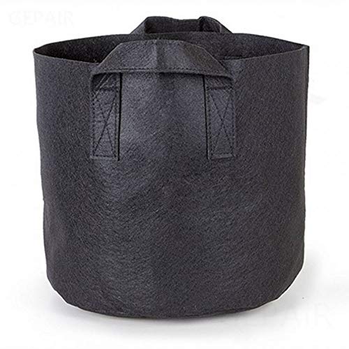 5 Gallon Plant Grow Bags - Heavy Duty Non-Woven Aeration Fabric Pots with Handles, Reinforced Weight Capacity & Ultra Durable for Indoor/Outdoor Gardening (Black) - Perfect for Vegetables, Flowers & Herbs