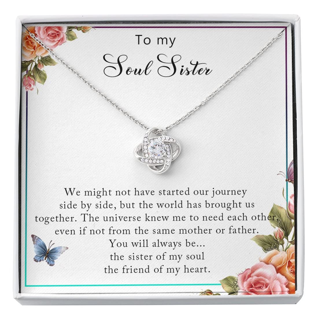 Soul Sister Necklace - Best Friend Jewelry Gift for Women | Birthday, Christmas & Friendship Present | Perfect for Sister Bonding & Special Occasions