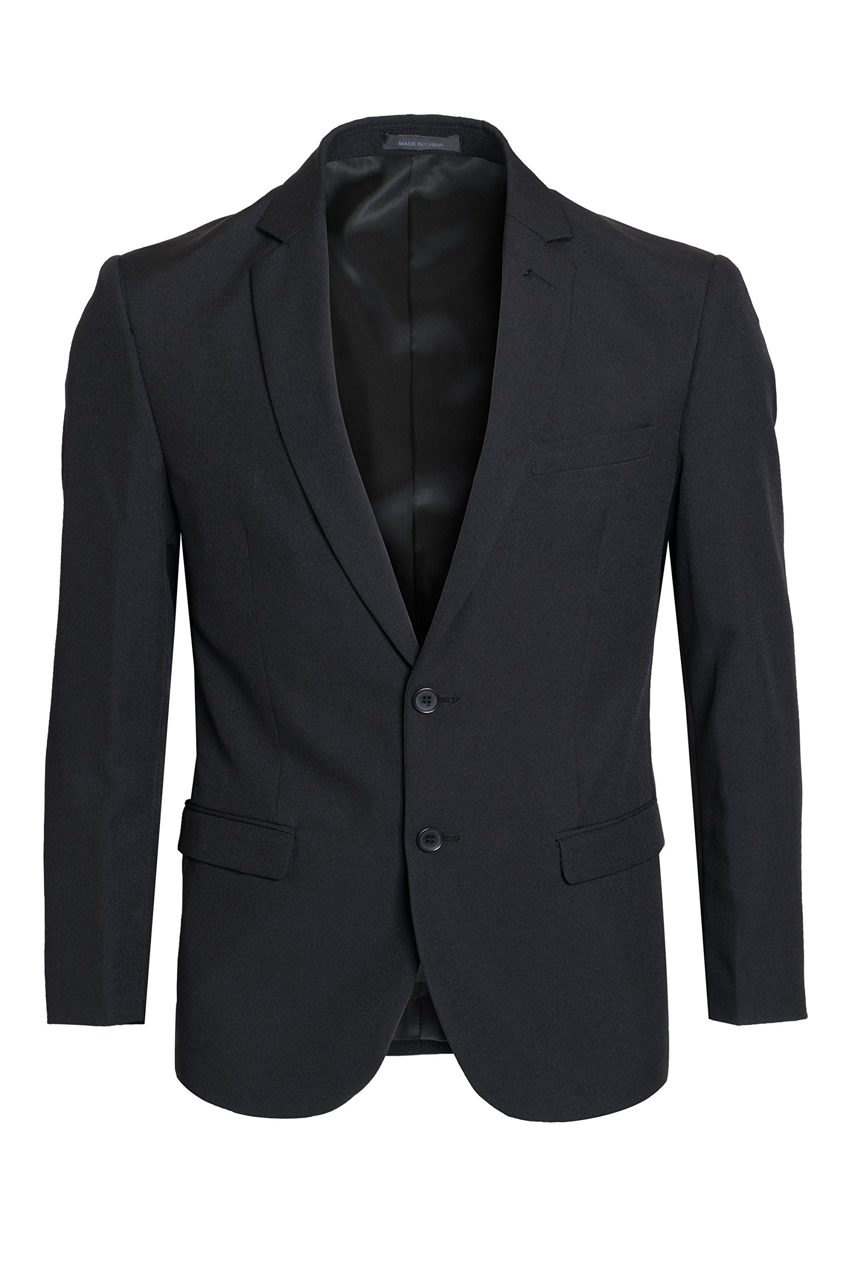 Men’s Modern Fit Black Two-Button Suit Set with White Dress Shirt & Black Necktie - Formal Business Attire for Weddings, Office & Special Occasions